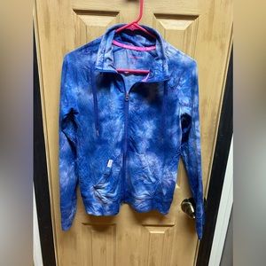 Womens JUICY COUTURE SPORT medium blue tie dye zip up jacket